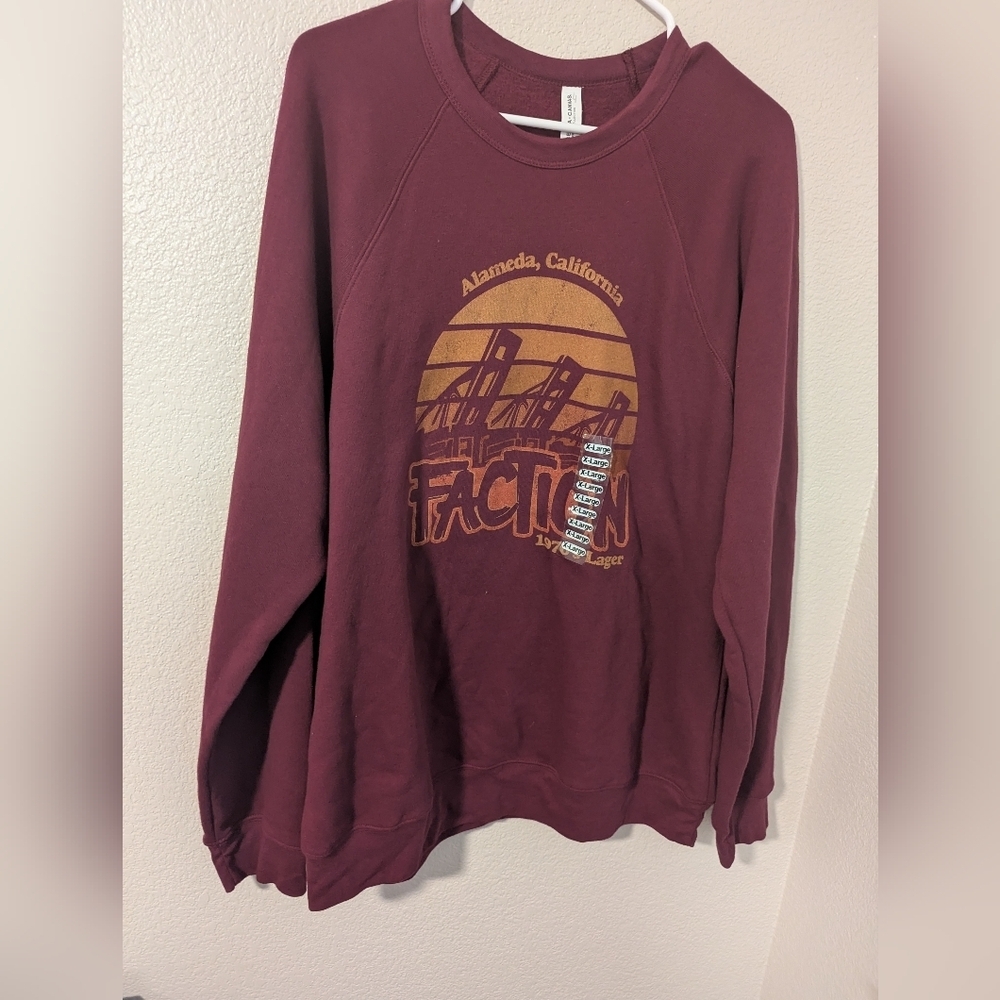Bella Canvas,Maroon Alameda California Sweatshirt,Xl